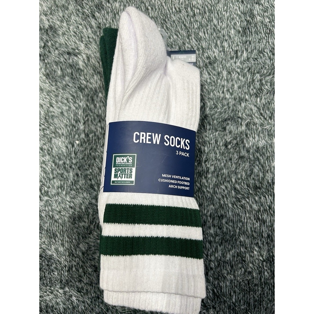 DSG Large (Women's 10+/Men's 8-13)3 Pack Crew Socks Field Green Combo (SC1)
